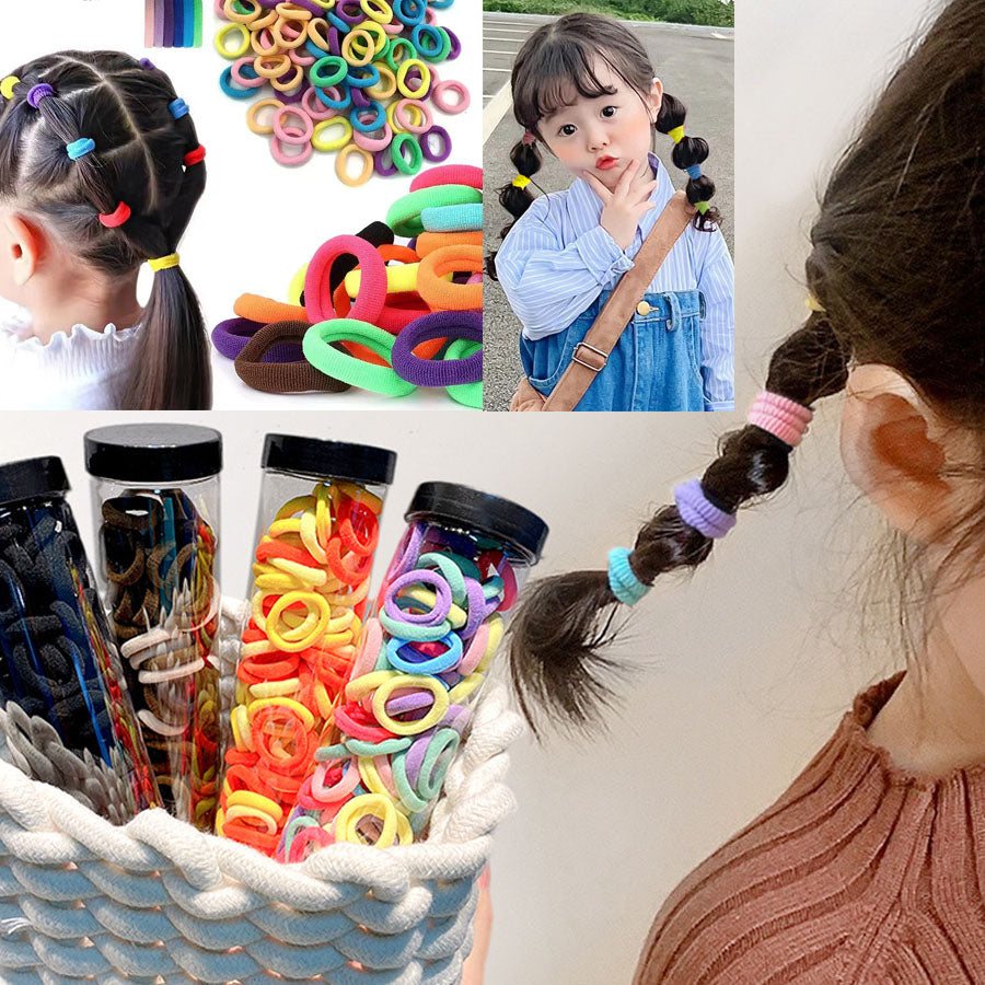 ショッピングゴー shoppinggo 不纏繞橡皮筋 小套裝 髮圈 嬰兒橡皮筋 不纏繞橡皮筋 簡約 KIDS 兒童 不痛 可愛 日常 普通使用 日用