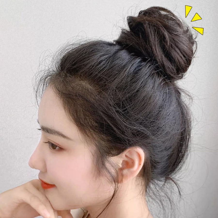 Shopping Go shoppinggo Bun Chouchou Wig Bun Wig Hairpiece Chignon Chouchou Curl Straight Rubber Mini Small Easy Volume Up 【Non-returnable item】