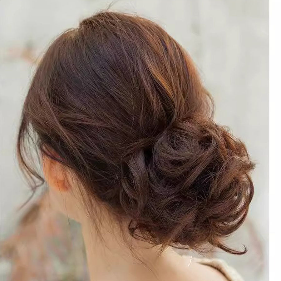 Shopping Go shoppinggo Bun Chouchou Wig Bun Wig Hairpiece Chignon Chouchou Curl Straight Rubber Mini Small Easy Volume Up 【Non-returnable item】
