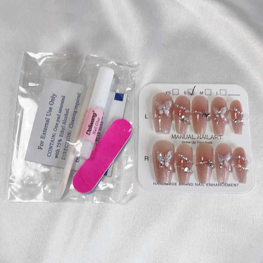 ショッピングゴー shoppinggo 指甲貼 婚禮 心形短款 簡約 甲片 美甲 藝術指甲 裝飾指甲 橢圓形 婚禮 【不接受退貨商品】