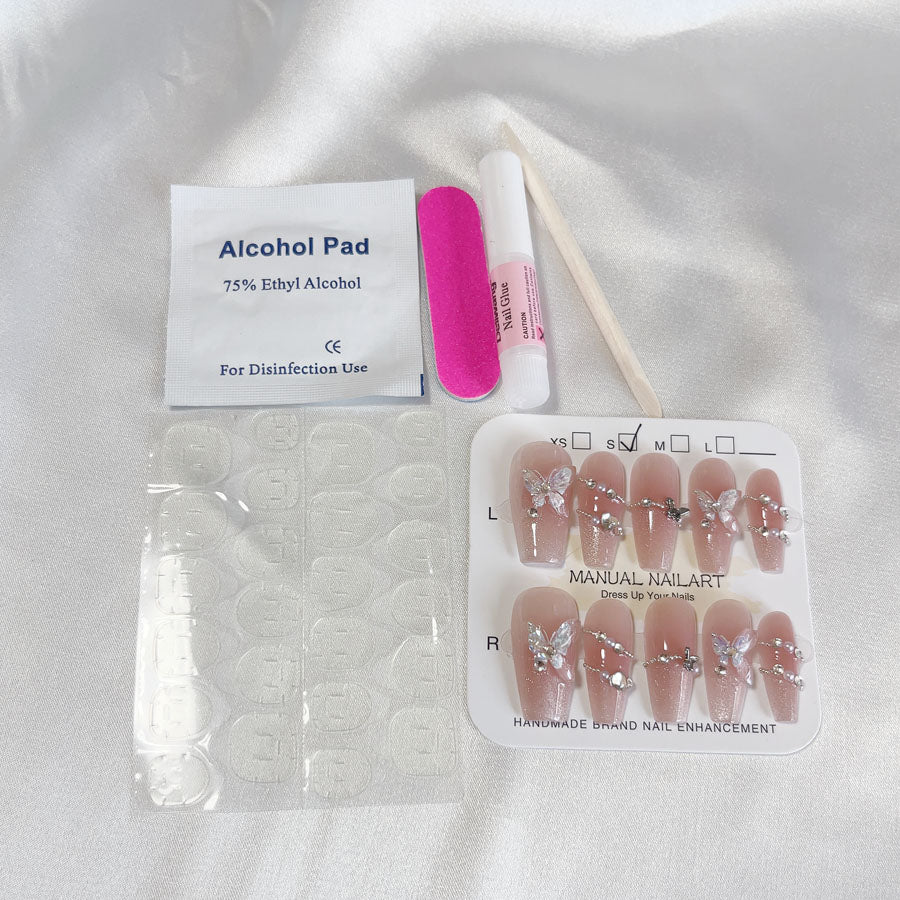 ショッピングゴー shoppinggo 指甲貼 婚禮 心形短款 簡約 甲片 美甲 藝術指甲 裝飾指甲 橢圓形 婚禮 【不接受退貨商品】