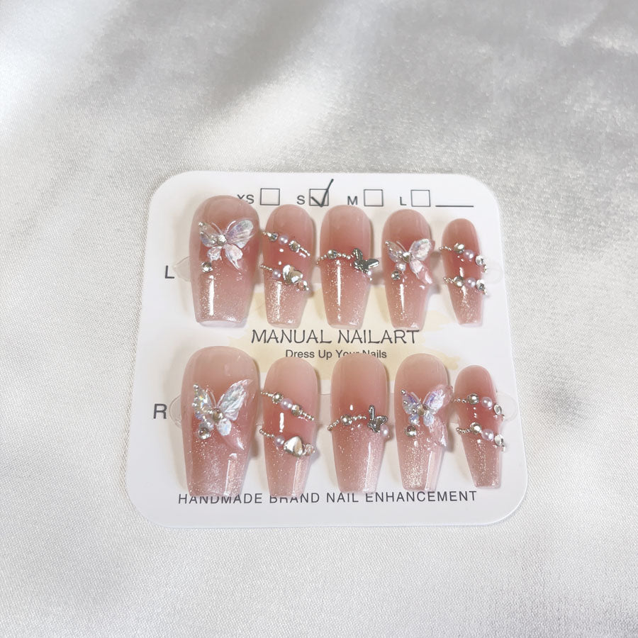 ショッピングゴー shoppinggo 指甲貼 婚禮 心形短款 簡約 甲片 美甲 藝術指甲 裝飾指甲 橢圓形 婚禮 【不接受退貨商品】