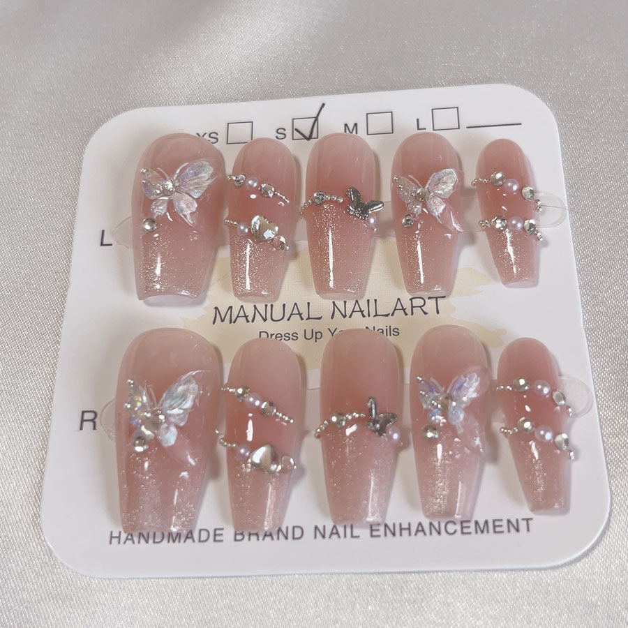 ショッピングゴー shoppinggo 指甲貼 婚禮 心形短款 簡約 甲片 美甲 藝術指甲 裝飾指甲 橢圓形 婚禮 【不接受退貨商品】