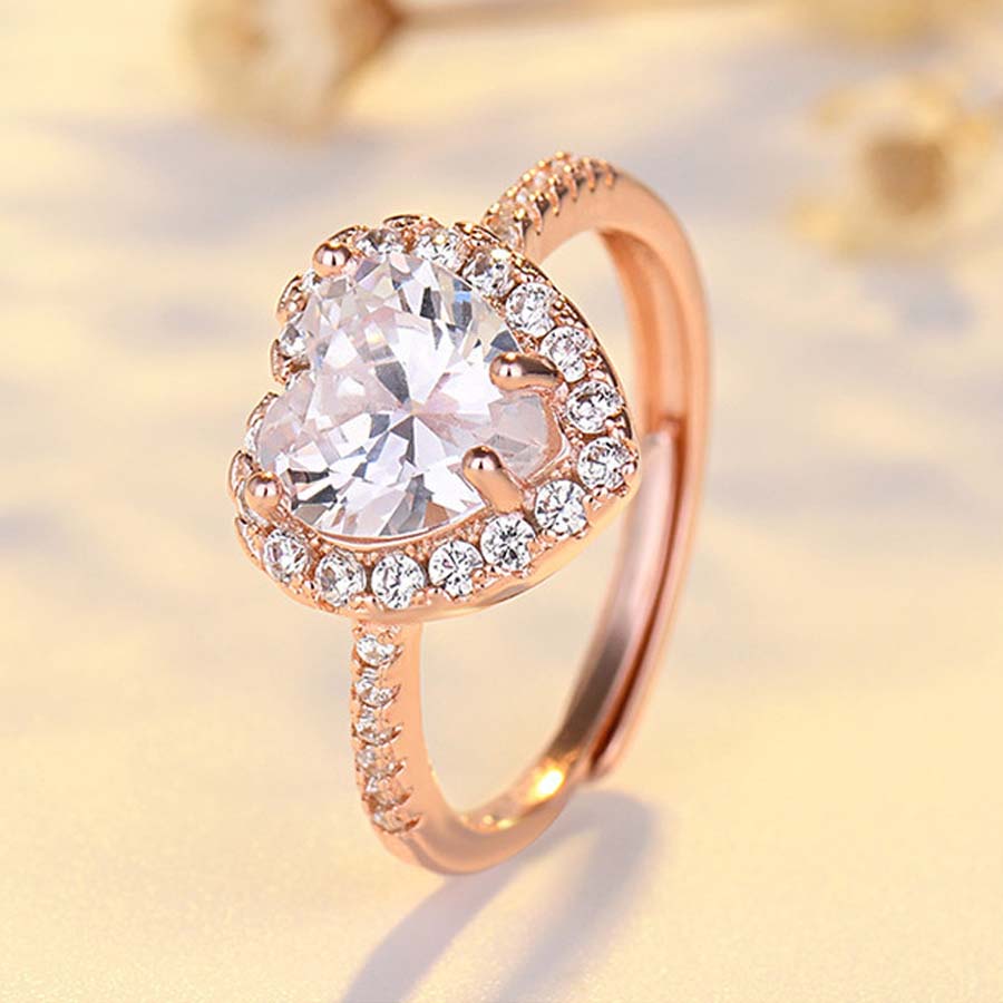 ショッピングゴー shoppinggo ハート指輪 オープン リング フリーサイズ シンプル シルバー 入学式 卒業式 フォーマル カジュアル 結婚式 パーティ (ゴールド) ゴールド