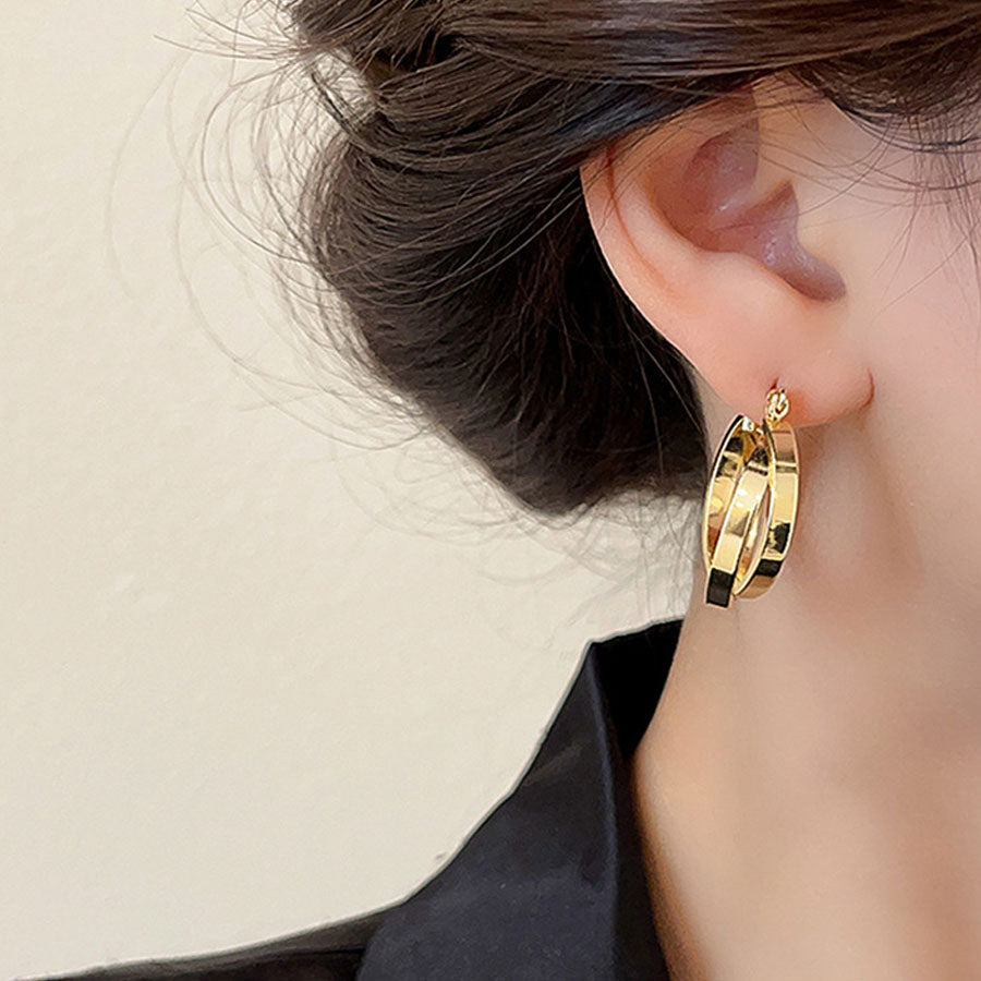 ショッピングゴー shoppinggo 2連ピアス レディース キラキラピアス イヤリング レディース 人気アクセサリー きらきら 大人 お洒落 (ゴールド) ゴールド