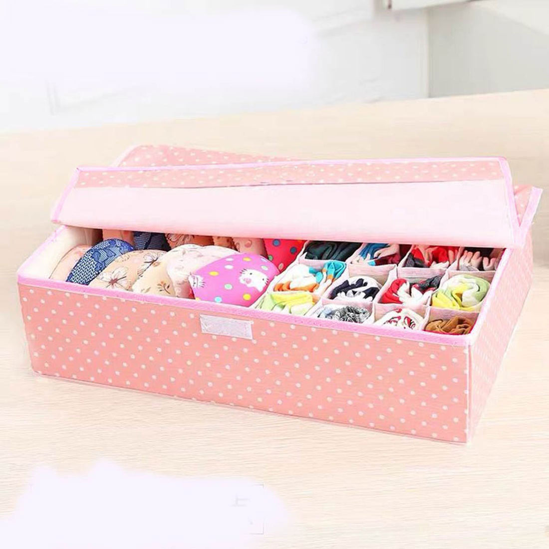 ショッピングゴー shoppinggo 下着収納17マス 星 仕切り 収納ケース 靴下ケース 仕切り収納 収納ケース 折りたたみ 衣類収納 靴下