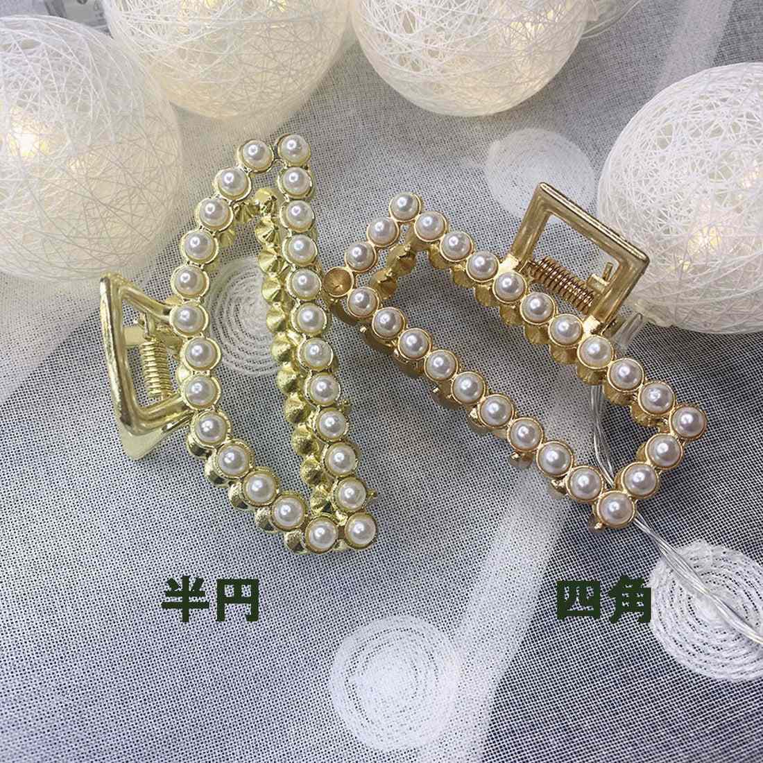 ショッピングゴー shoppinggo ヘアクリップ バンスクリップ パール付 シンプル レディース ヘアアクセサリー 髪飾り