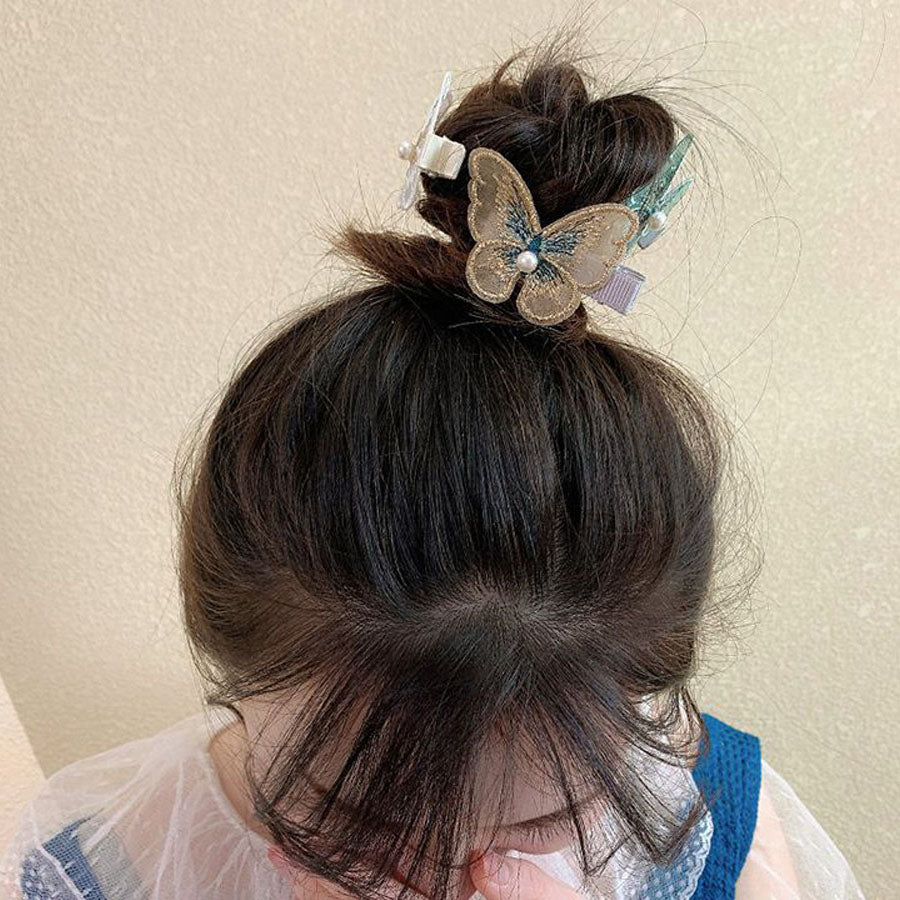 ショッピングゴー shoppinggo パール 蝶々クリップ 2WAY ヘアアクセサリー ヘアアレンジ 髪飾り ウェディング 結婚式 二次会