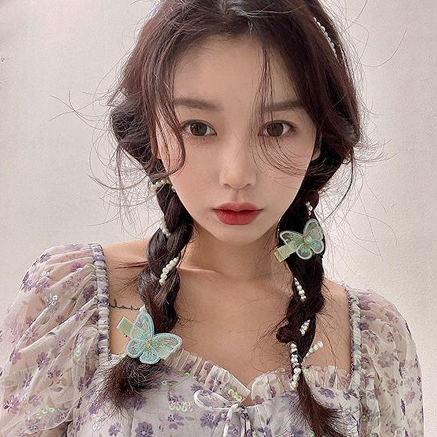 ショッピングゴー shoppinggo パール 蝶々クリップ 2WAY ヘアアクセサリー ヘアアレンジ 髪飾り ウェディング 結婚式 二次会