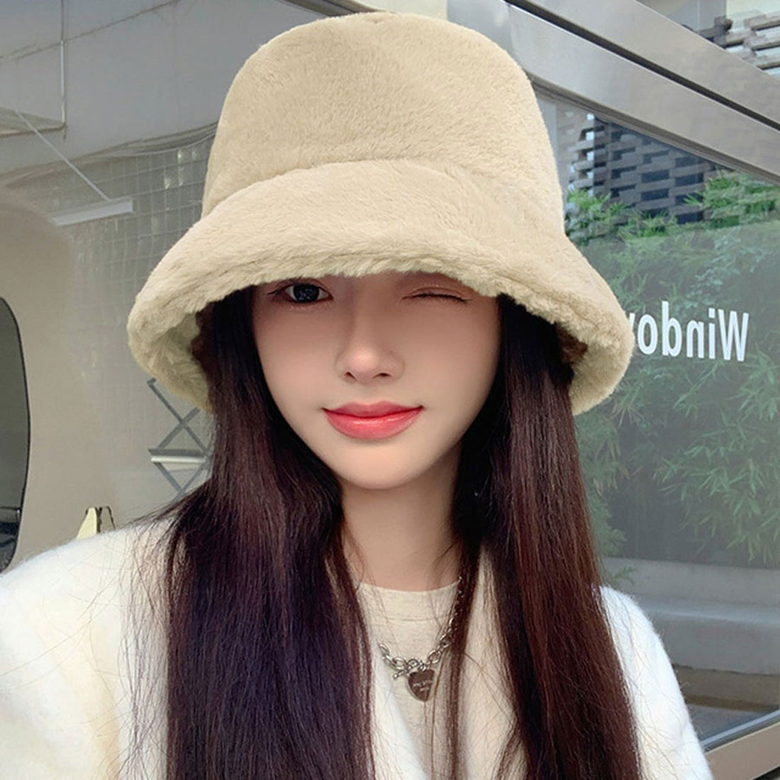 ショッピングゴー shoppinggo バケットハット ファー 帽子 レディース おしゃれ 秋冬 ふわふわ ボア 小顔効果 肌触り良い ハット 暖かい 厚手 防寒