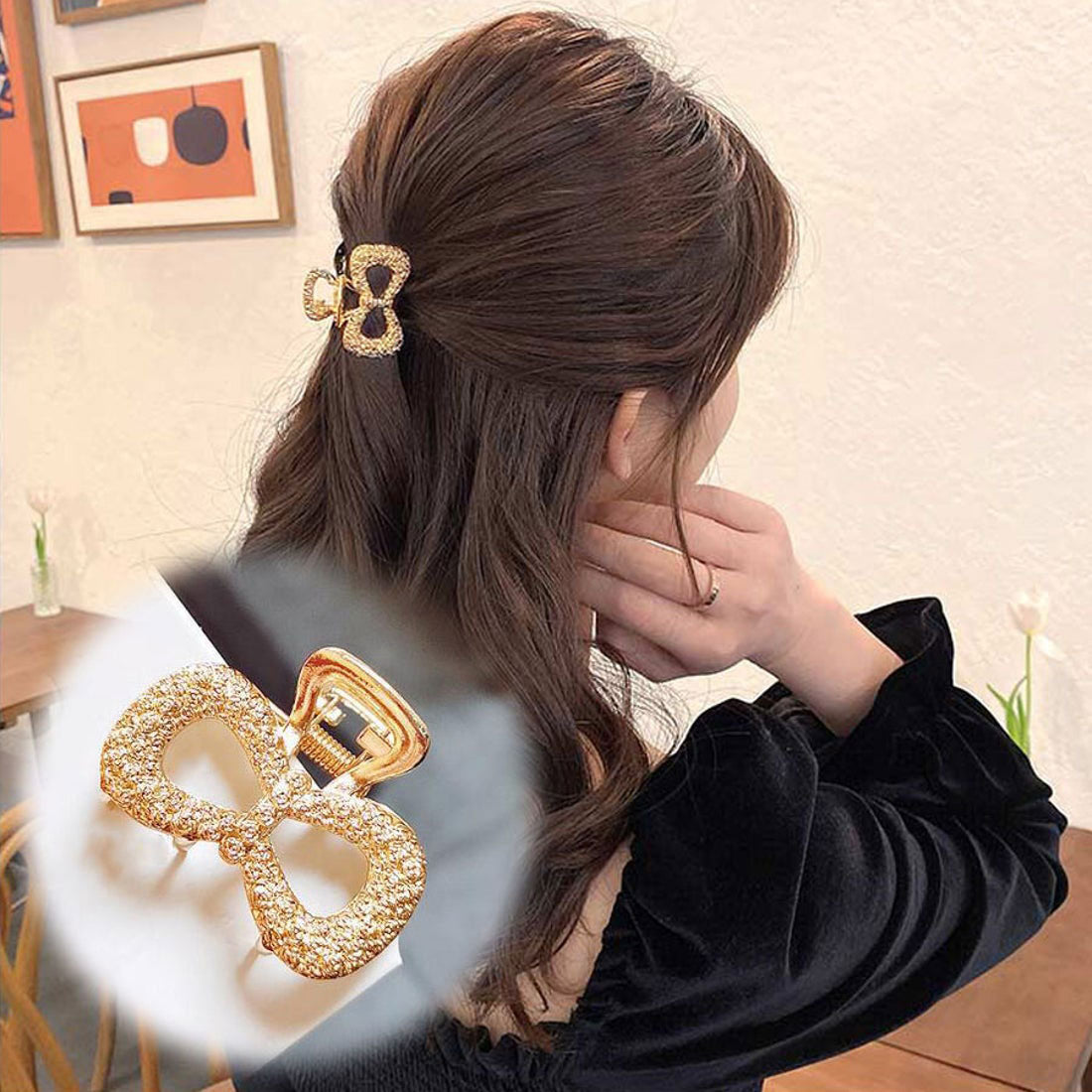 ショッピングゴー shoppinggo ヘアクリップ バンスクリップ シンプル レディース ヘアアクセサリー 髪飾り ミニサイズ 髪留め (四角) 四角