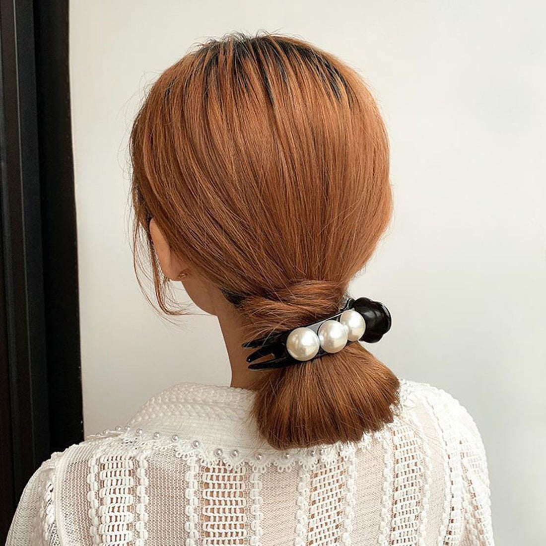 ショッピングゴー shoppinggo バンスクリップ ポニーテールクリップまとめ髪 髪飾り 髪留め ヘアアレンジ アクセント (ブラック) ブラック