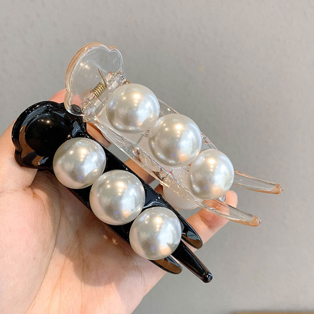 ショッピングゴー shoppinggo バンスクリップ ポニーテールクリップまとめ髪 髪飾り 髪留め ヘアアレンジ アクセント (ブラック) ブラック