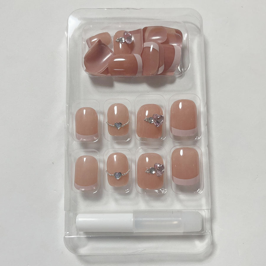 ショッピングゴー shoppinggo ネイルチップ きらきら ショート シンプル ハート つけ爪 ネイルアート アートチップ デコチップ オーバル【返品不可商品】