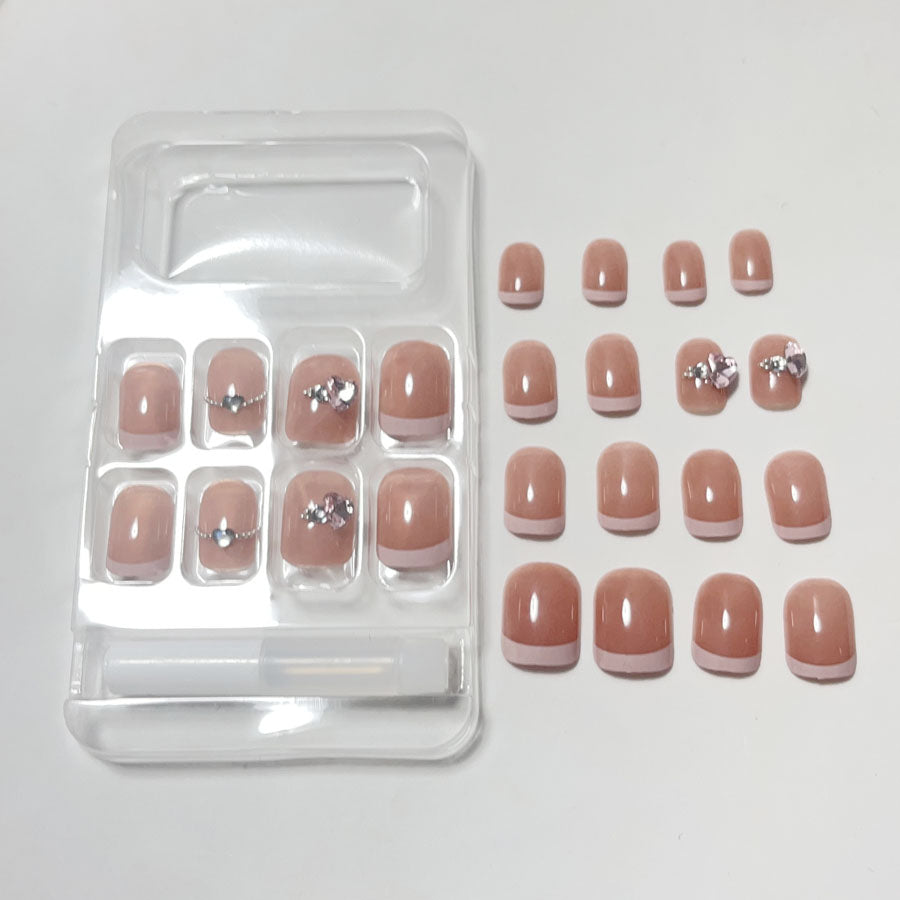 ショッピングゴー shoppinggo ネイルチップ きらきら ショート シンプル ハート つけ爪 ネイルアート アートチップ デコチップ オーバル【返品不可商品】