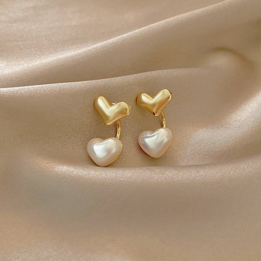 ショッピングゴー shoppinggo ピアス ハート パールピアス 可愛い モチーフピアス 大ぶり 揺れる アクセサリー プレゼント 上品