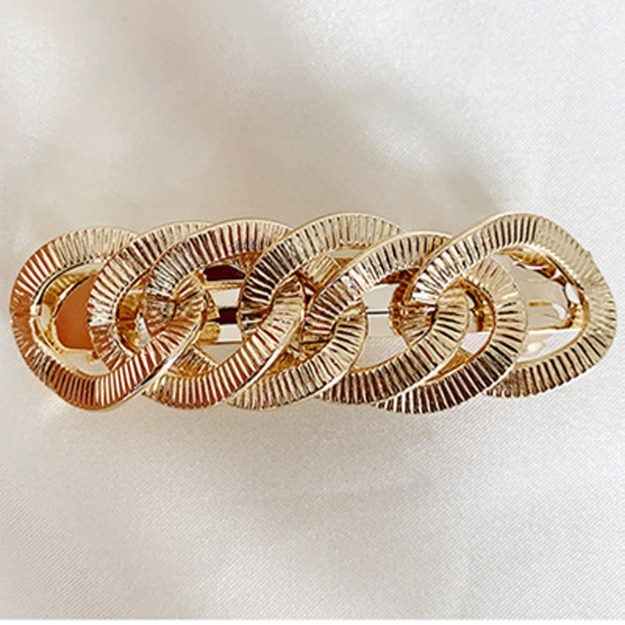 Shopping Go shoppinggo Barrette Gold Chain Hair Clip Hair Ornament Gold Hair Arrangement Hair Fastener Updo Office