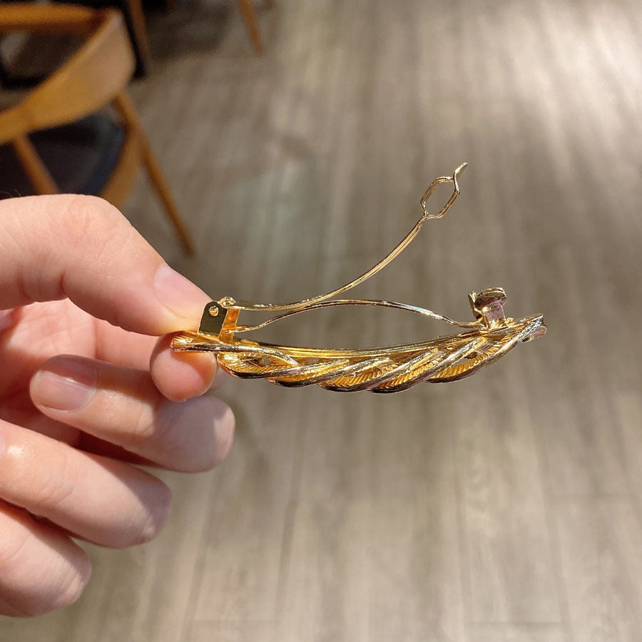 Shopping Go shoppinggo Barrette Gold Chain Hair Clip Hair Ornament Gold Hair Arrangement Hair Fastener Updo Office