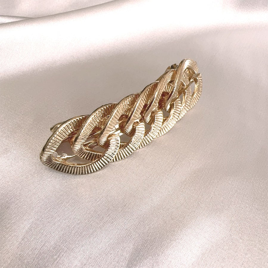 Shopping Go shoppinggo Barrette Gold Chain Hair Clip Hair Ornament Gold Hair Arrangement Hair Fastener Updo Office