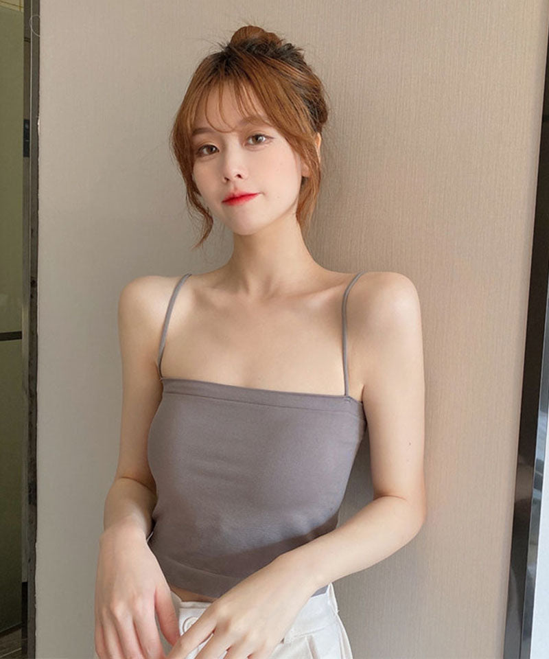 ショッピングゴー shoppinggo チューブトップ キャミソール ベアトップ ブラカバー インナー 落ちない 涼しげ ノースリーブ タイト カップ付き 薄手