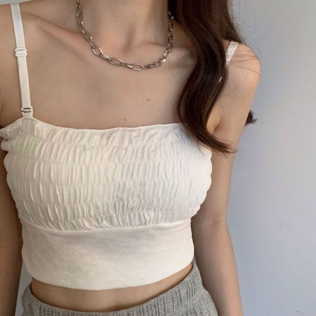 ショッピングゴー shoppinggo キャミソール カップ付 キャミタンクトップ ブラ 白 黒 パット付 インナー 結婚式 見せブラトップ ブラカバー