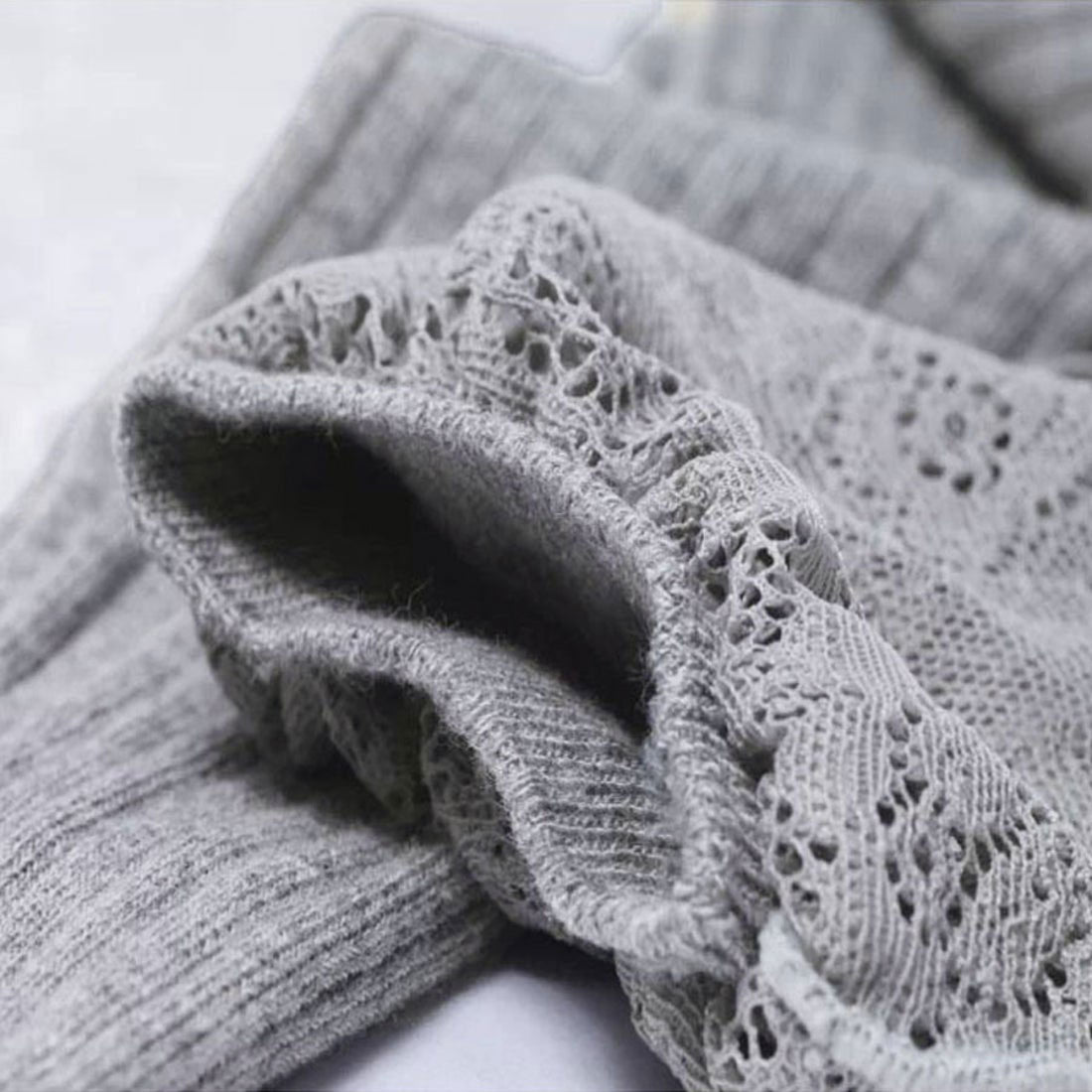 ショッピングゴー shoppinggo ニーハイソックス レース ストッキング ハイソックス リブ編み あったか 靴下 カワイイ キレイ 女の子