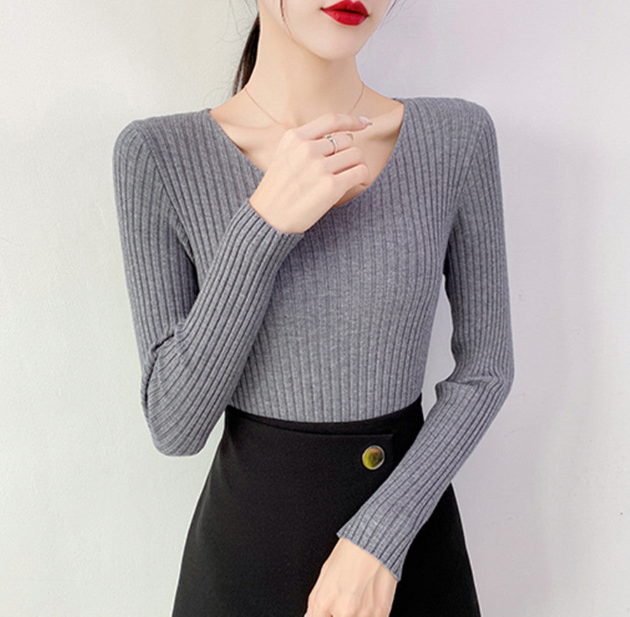 ショッピングゴー shoppinggo ニットセーター レディース 長袖 Vネックオフィスカジュアル ベーシックニットトップス 無地 ブニット トップス プルオーバー