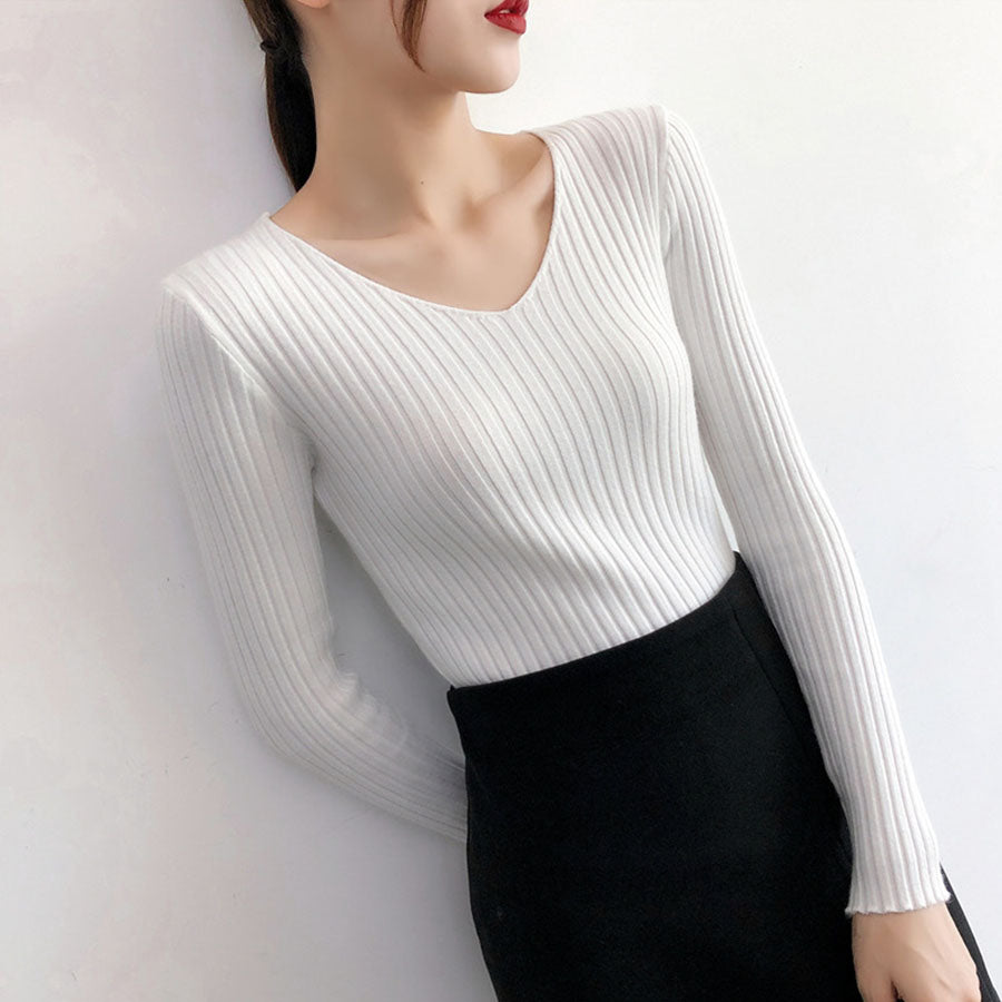 ショッピングゴー shoppinggo ニットセーター レディース 長袖 Vネックオフィスカジュアル ベーシックニットトップス 無地 ブニット トップス プルオーバー