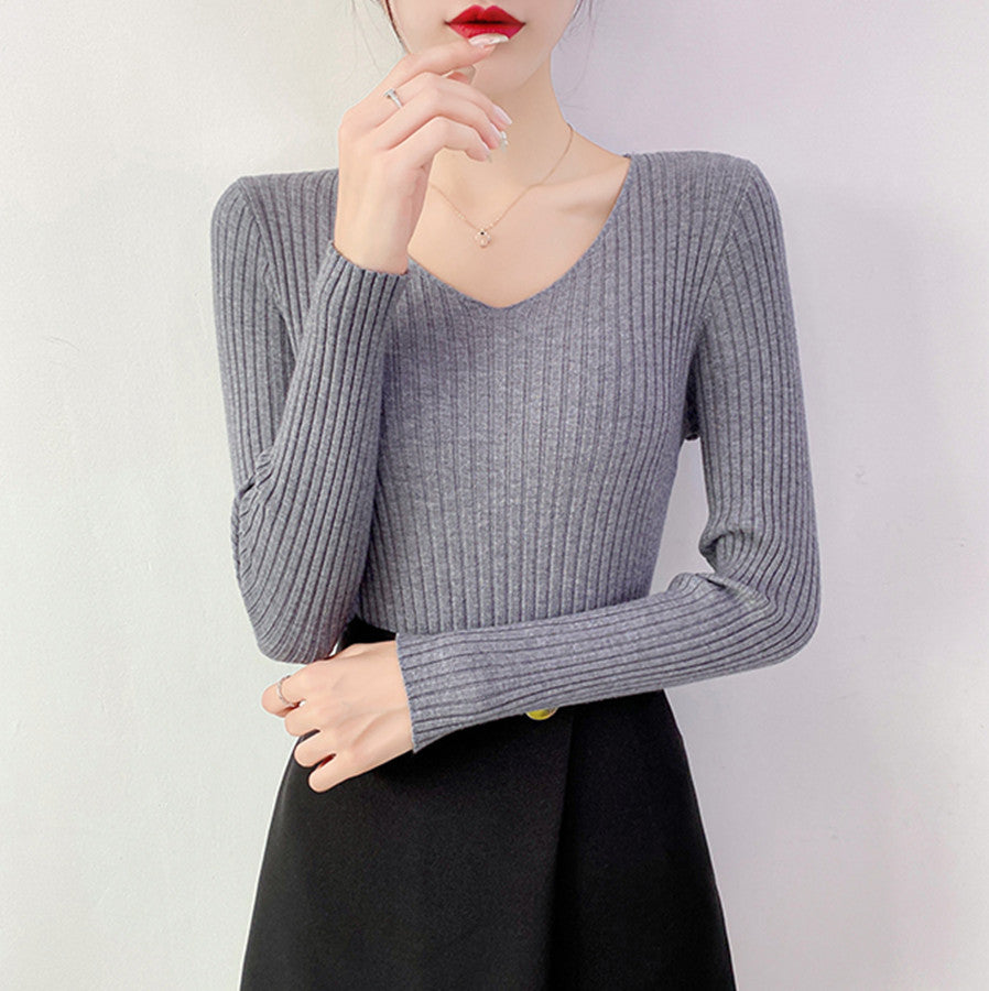 ショッピングゴー shoppinggo ニットセーター レディース 長袖 Vネックオフィスカジュアル ベーシックニットトップス 無地 ブニット トップス プルオーバー