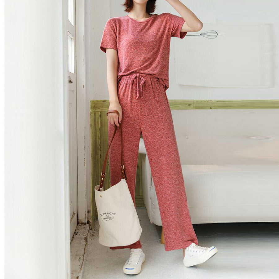 ショッピングゴー shoppinggo パジャマ ルームウェア3点セット レディース 半袖 Tシャツ 上下セット 部屋着 寝巻き 長ズボン ショートパンツ 韓国風 春 秋 冬