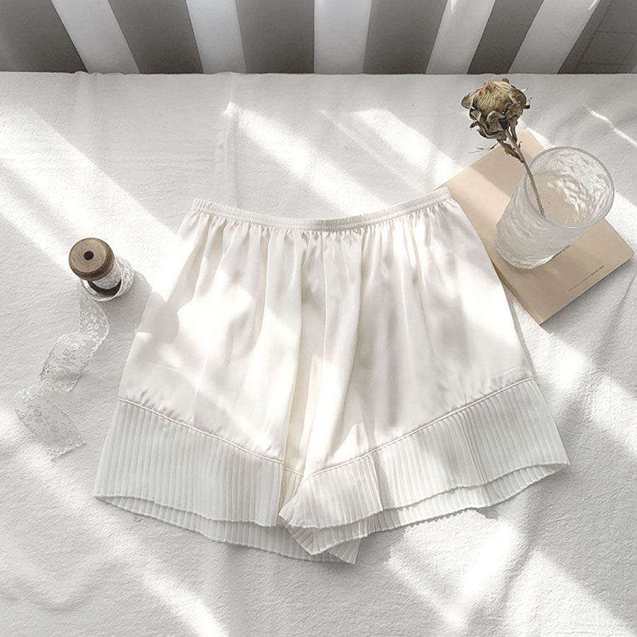 ショッピングゴー shoppinggo ペチパンツ シフォンレース切り替え透け防止 インナーパンツ タップパンツ 見せパンツ 部屋着 ショートパンツ フリーサイズ かわいい チラ見せ 【返品不可商品】 (ホワイト) ホワイト