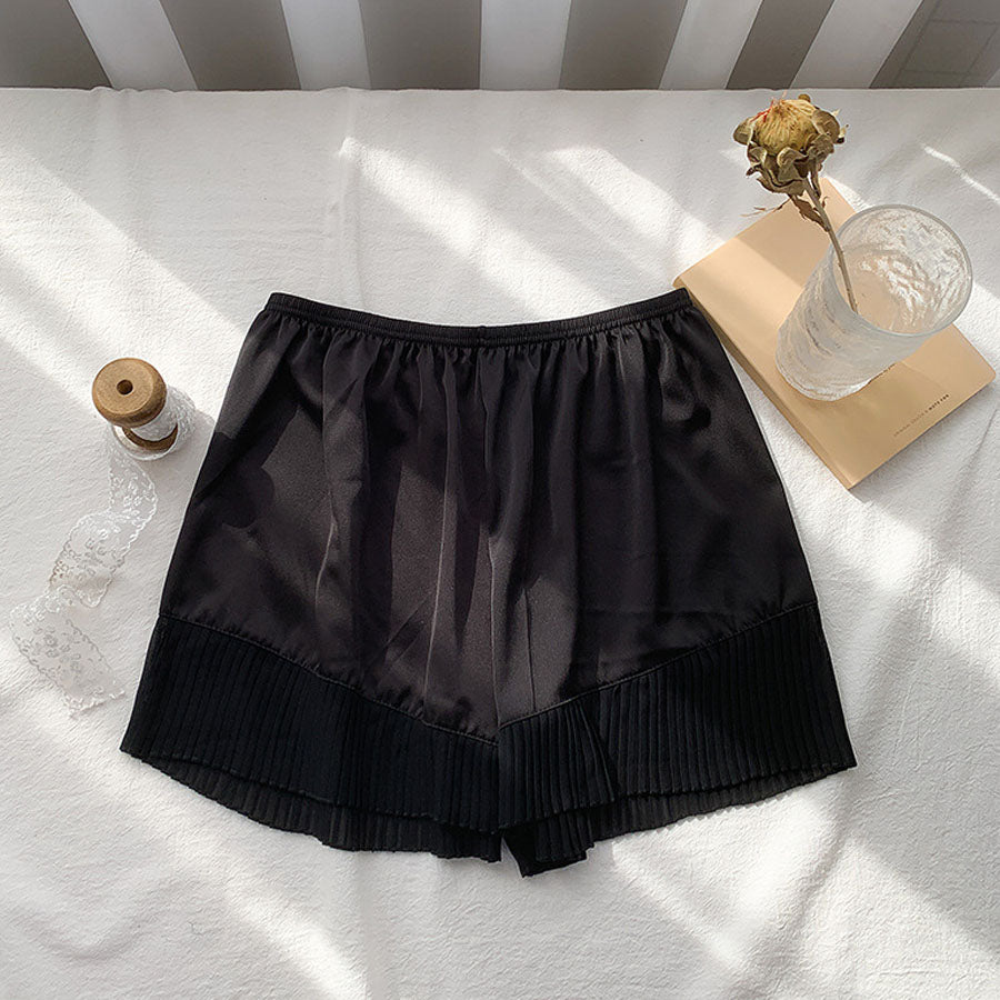 ショッピングゴー shoppinggo ペチパンツ シフォンレース切り替え透け防止 インナーパンツ タップパンツ 見せパンツ 部屋着 ショートパンツ フリーサイズ かわいい チラ見せ 【返品不可商品】 (ホワイト) ホワイト