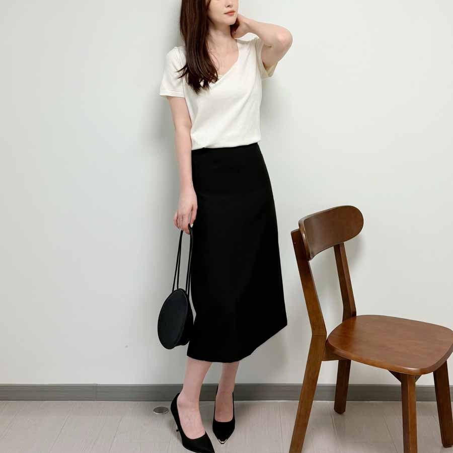 ショッピングゴー shoppinggo スーツスカート タイトスカート ペンシルスカート裏地付き ミディアム 膝丈 ファスナー アシンメトリーオフィス 通勤 ビジネス OL 事務服 仕事 フォーマル 無地 (グレー) グレー