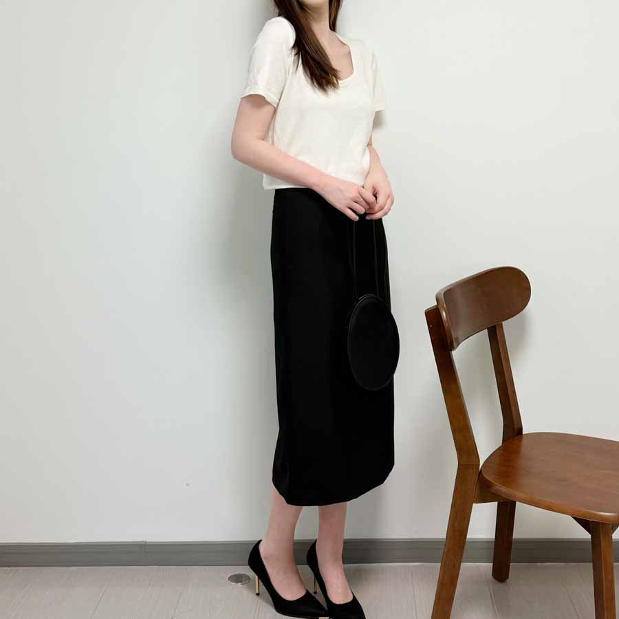 ショッピングゴー shoppinggo スーツスカート タイトスカート ペンシルスカート裏地付き ミディアム 膝丈 ファスナー アシンメトリーオフィス 通勤 ビジネス OL 事務服 仕事 フォーマル 無地 (グレー) グレー