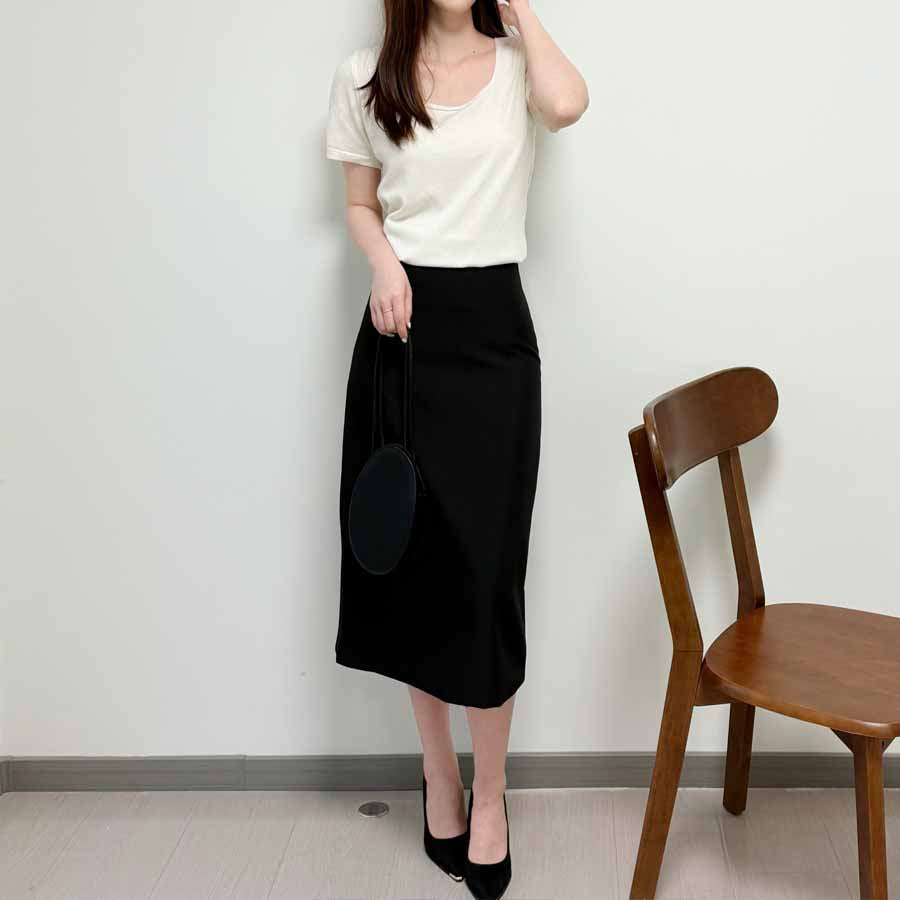 ショッピングゴー shoppinggo スーツスカート タイトスカート ペンシルスカート裏地付き ミディアム 膝丈 ファスナー アシンメトリーオフィス 通勤 ビジネス OL 事務服 仕事 フォーマル 無地 (グレー) グレー