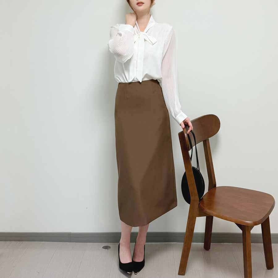 ショッピングゴー shoppinggo スーツスカート タイトスカート ペンシルスカート裏地付き ミディアム 膝丈 ファスナー アシンメトリーオフィス 通勤 ビジネス OL 事務服 仕事 フォーマル 無地 (グレー) グレー