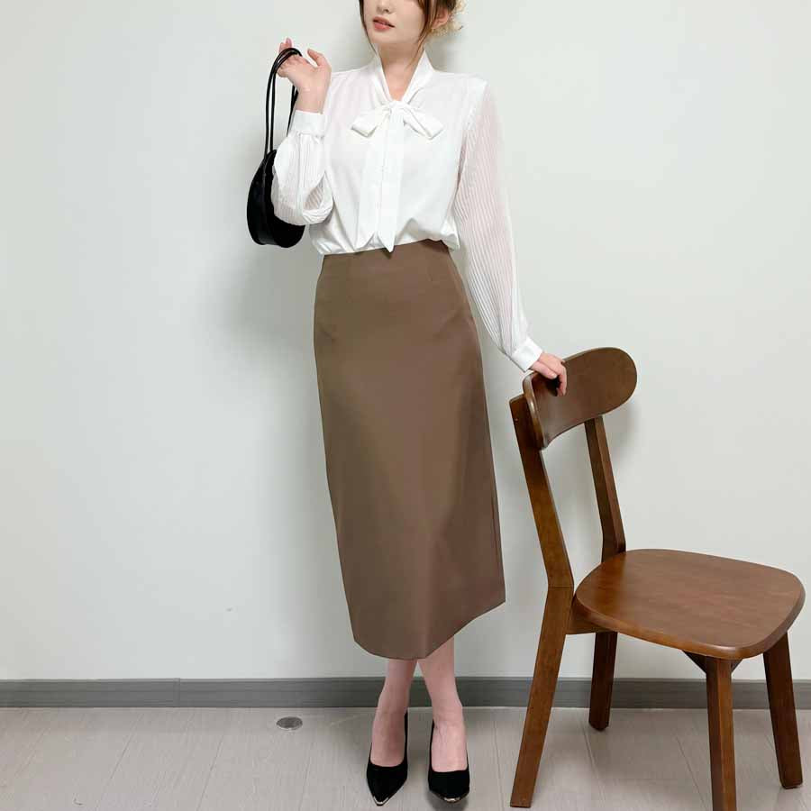 ショッピングゴー shoppinggo スーツスカート タイトスカート ペンシルスカート裏地付き ミディアム 膝丈 ファスナー アシンメトリーオフィス 通勤 ビジネス OL 事務服 仕事 フォーマル 無地 (グレー) グレー