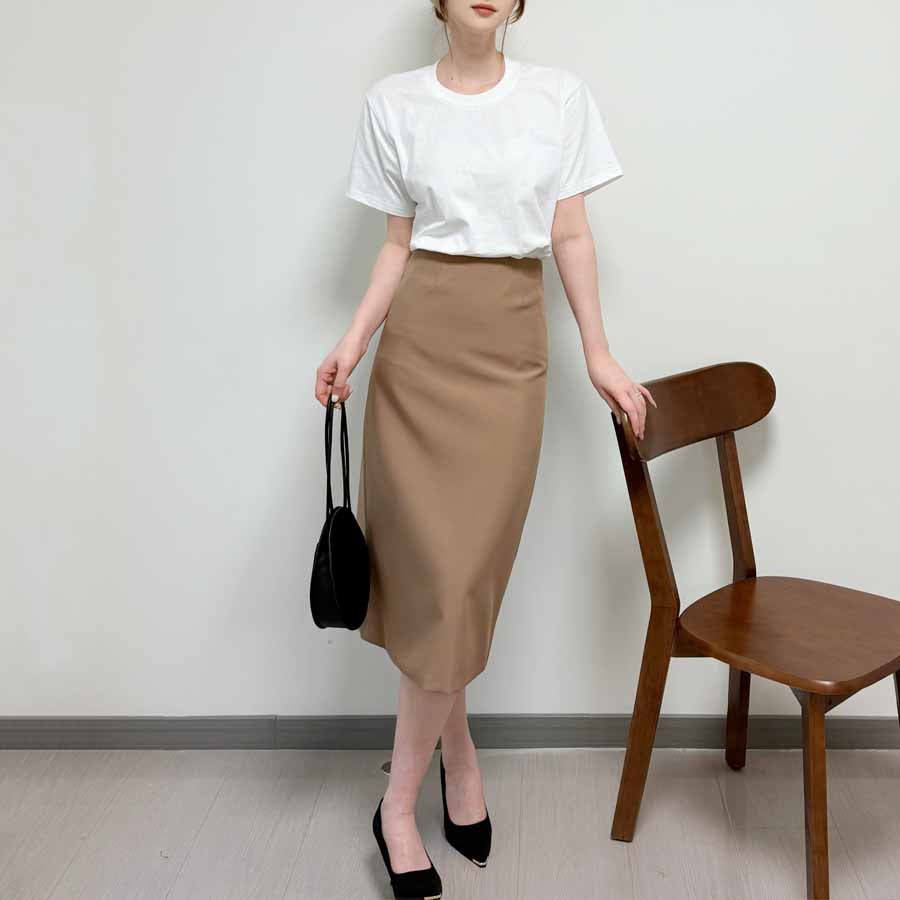 ショッピングゴー shoppinggo スーツスカート タイトスカート ペンシルスカート裏地付き ミディアム 膝丈 ファスナー アシンメトリーオフィス 通勤 ビジネス OL 事務服 仕事 フォーマル 無地 (グレー) グレー