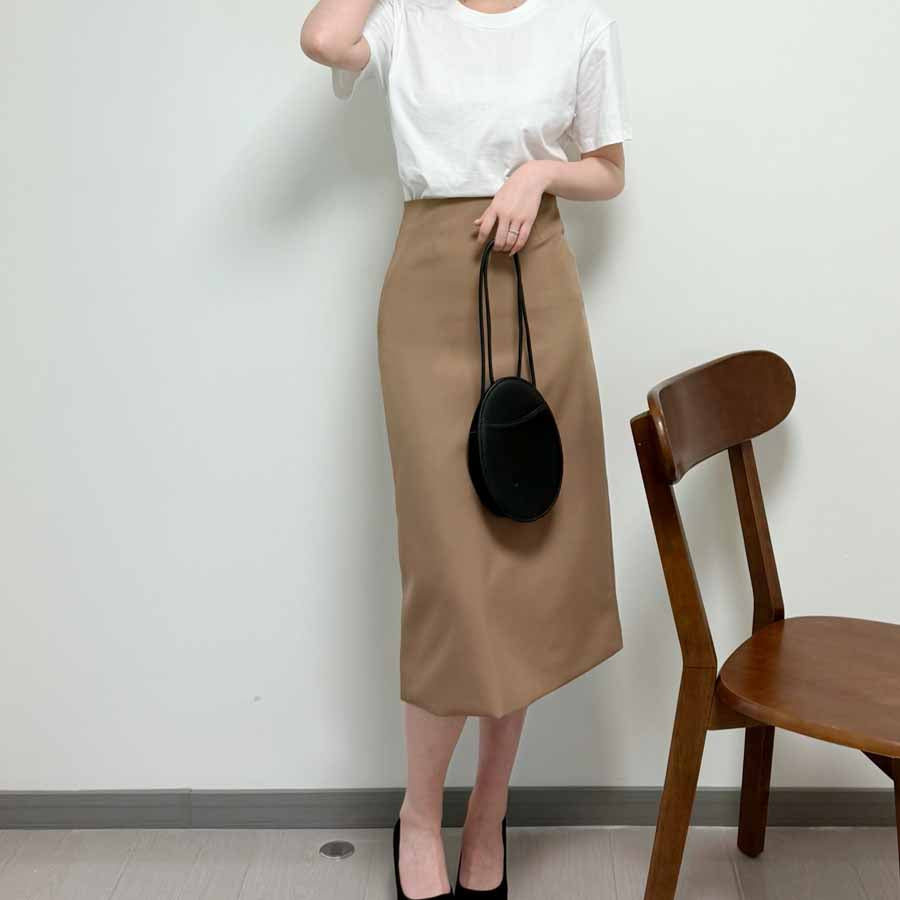 ショッピングゴー shoppinggo スーツスカート タイトスカート ペンシルスカート裏地付き ミディアム 膝丈 ファスナー アシンメトリーオフィス 通勤 ビジネス OL 事務服 仕事 フォーマル 無地 (グレー) グレー