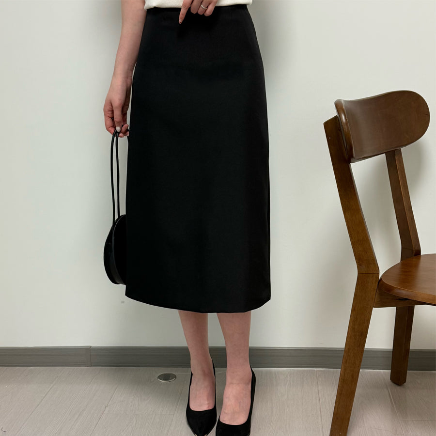ショッピングゴー shoppinggo スーツスカート タイトスカート ペンシルスカート裏地付き ミディアム 膝丈 ファスナー アシンメトリーオフィス 通勤 ビジネス OL 事務服 仕事 フォーマル 無地 (ブラック) ブラック