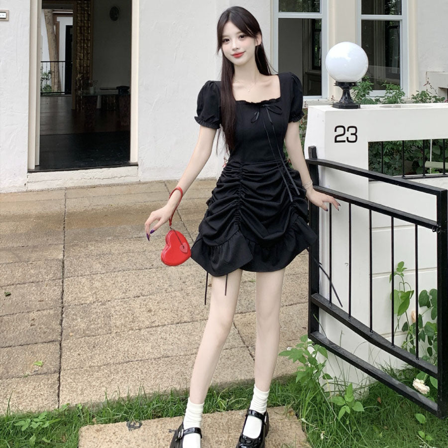 ショッピングゴー shoppinggo ロングワンピース フレア 4way 半袖 無地 クエアネック ロングフレアワンピース モレ丈 Aライン デート お出かけ きれいめ 無地 速乾 オフィス フォーマル 黒 丸首 伸縮性 マタニティ (ブルー) ブルー