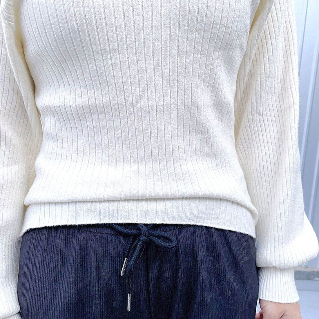 ショッピングゴー shoppinggo ニット トップス レディース韓国ファッション 長袖 ニット シンプル 通勤 オフィス (ブラック) ブラック