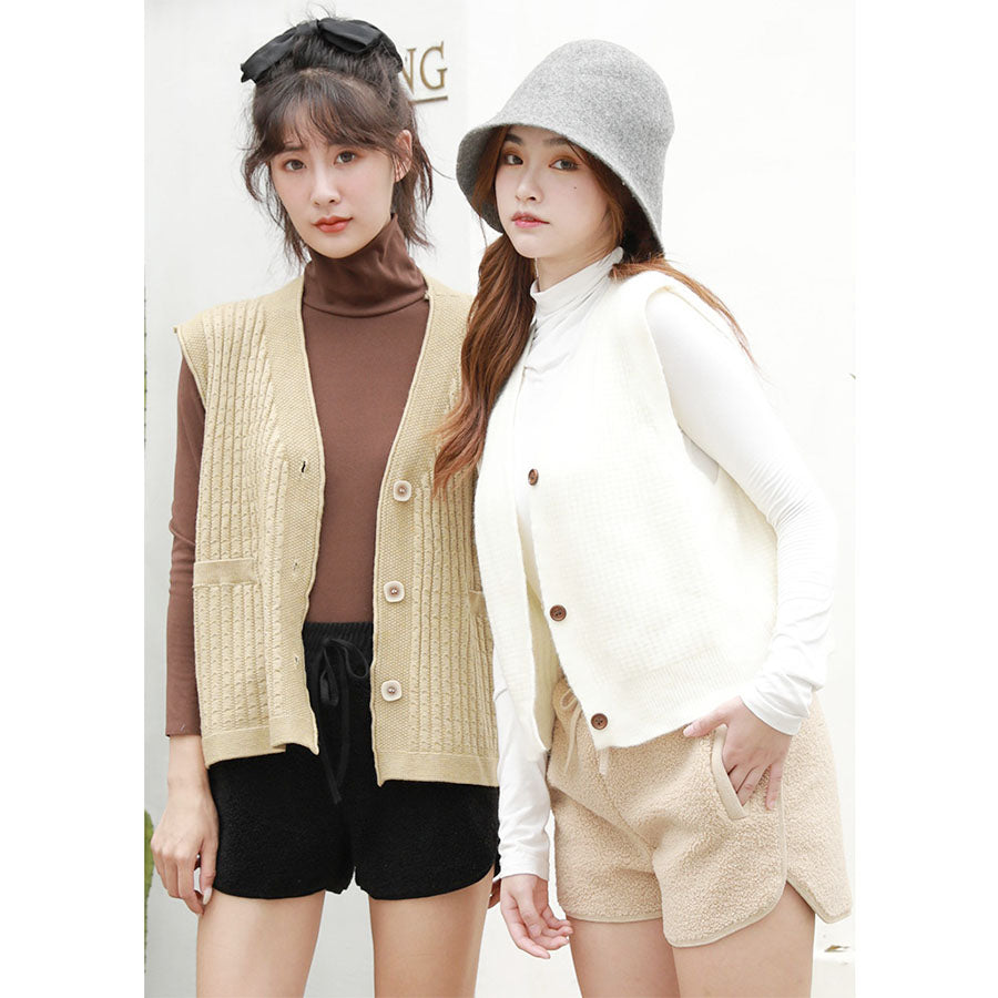 Shoppinggo shoppinggo Boa shorts, fleece lining, bottoms, elastic waist, loose winter pants, fluffy, cute, warm