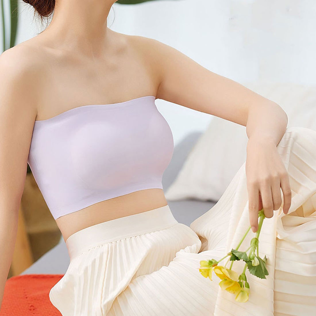 ショッピングゴー shoppinggo 夏服 ブラトップ カップ付きキャミソール チューブトップブラ セクシー パット付 インナー 韓国ファッション