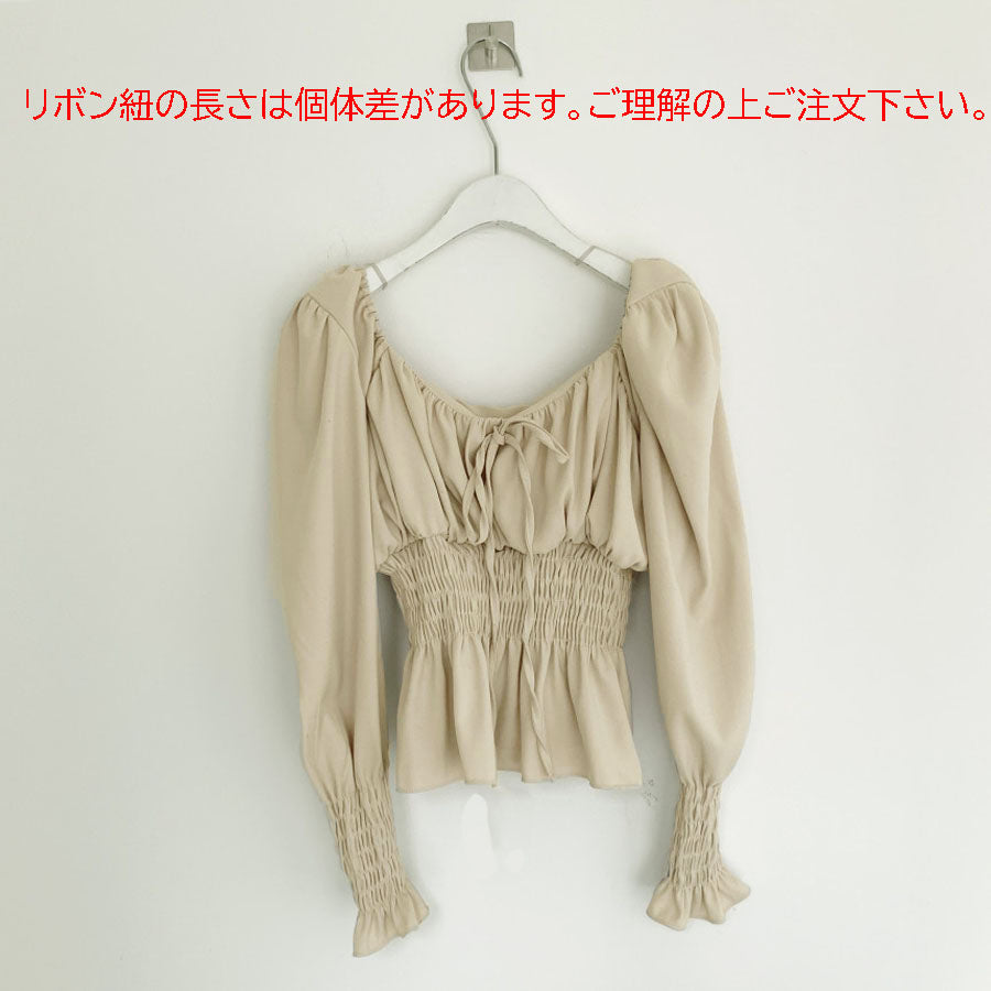 ショッピングゴー shoppinggo ブラウス レディース シャツ スクエアネックシャツ パフスリーブトップス オシャレブラウス 韓国風 大人可愛い