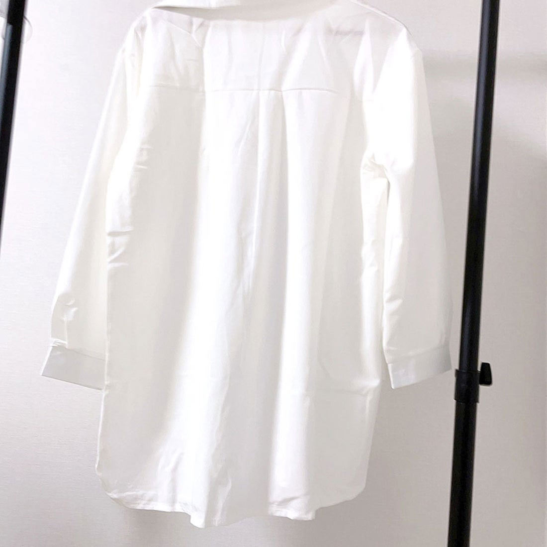 ショッピングゴー shoppinggo 白ブラウス シャツ レディースロングシャツ オフィスカジュアルトップス 韓国風