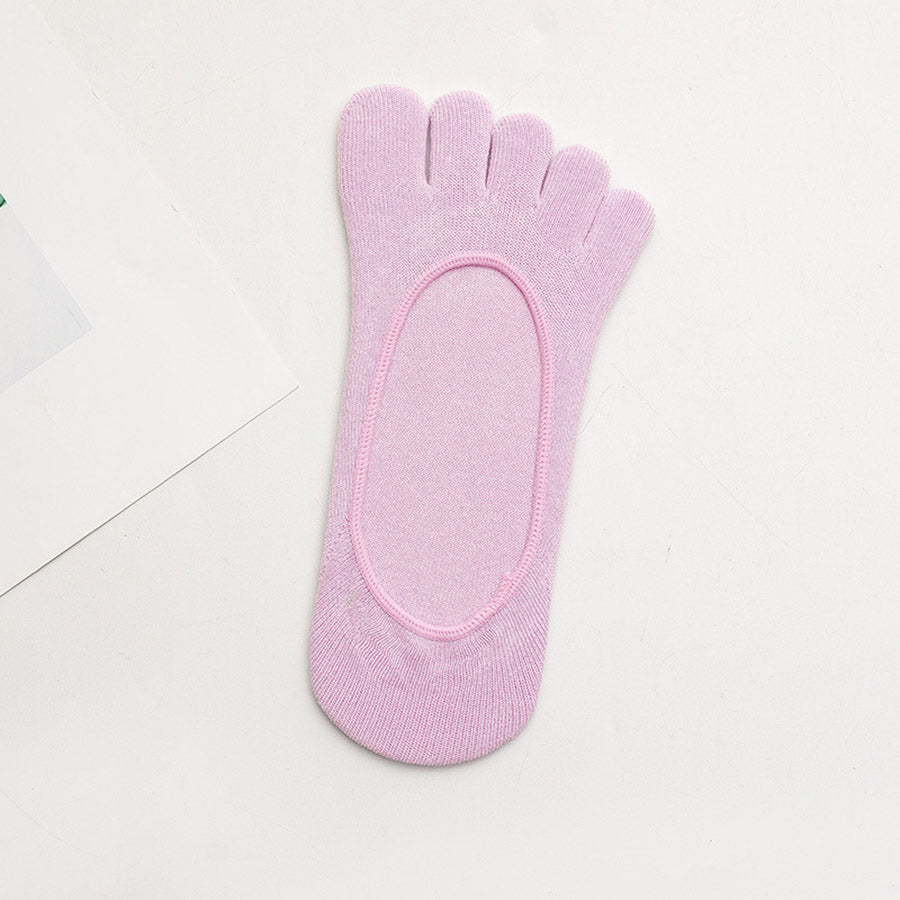 ショッピングゴー shoppinggo 5本指 ソックス 靴下 レディース無地 防臭 フットカバー 浅履き (パープル) パープル