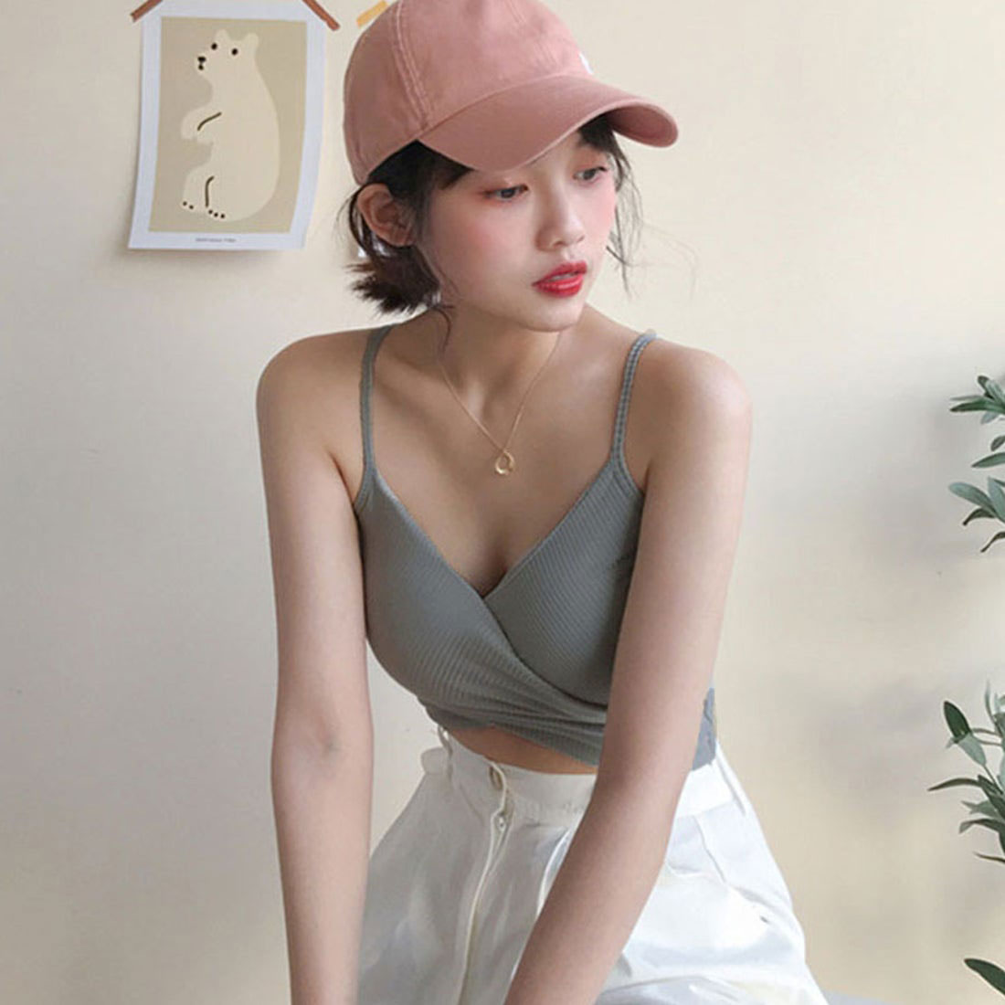 ショッピングゴー shoppinggo 夏服 カップ付きキャミソール キャミタンクトップ ブラ 白 黒 パット付 見せブラトップ ブラカバー ブラトップ 背中見せブラ (ホワイト) ホワイト