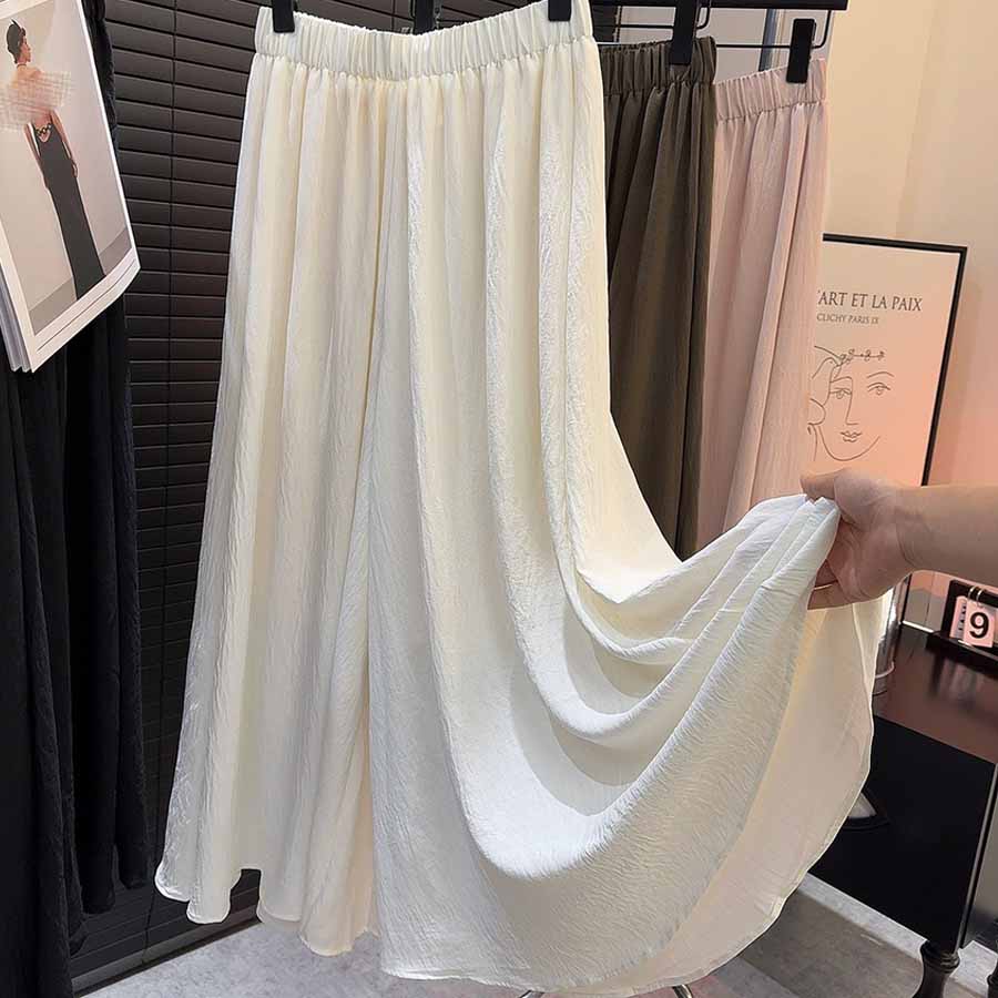 ショッピングゴー shoppinggo パンツワイドパンツ ガウチョパンツ ハイウエスト 無地 マキシ丈 動きやすい ゴム カジュアル リラックスパンツ ベーシック