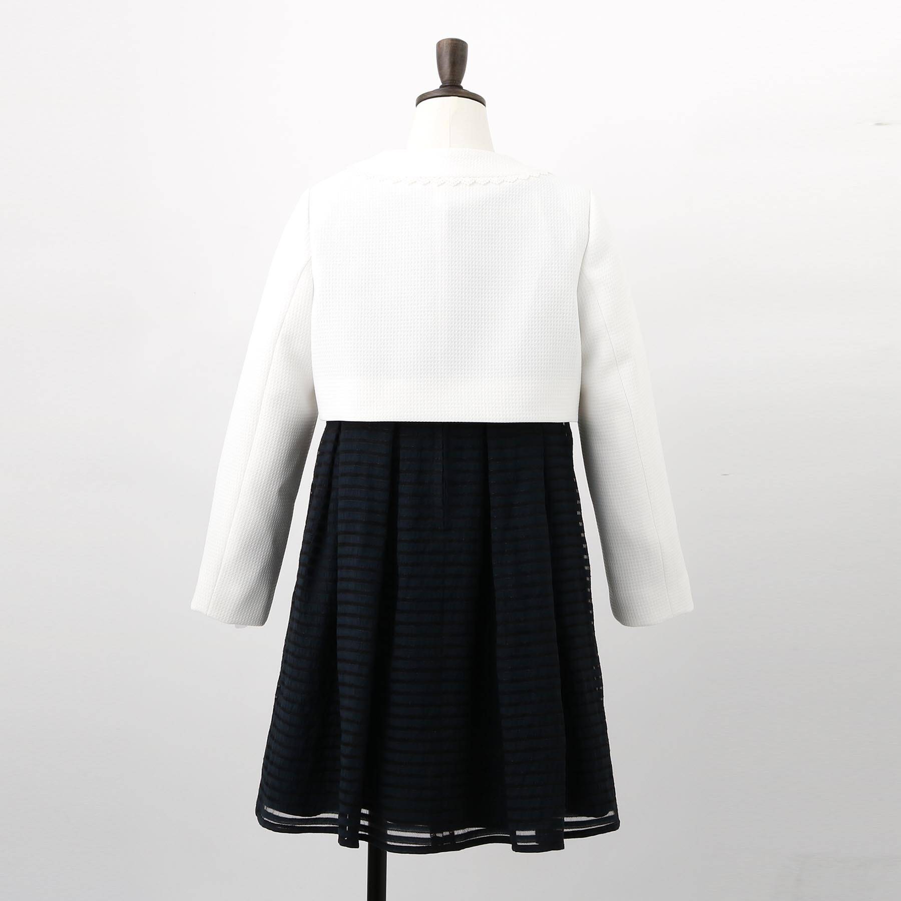 シューラルー キッズ SHOO・LA・RUE/Kids 【110-130cm/3点セット/セレモニー/入卒】シアーボーダーワンピース